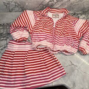 Hunter For Target Girls 6/6x Pink Striped Jacket Skirt Set